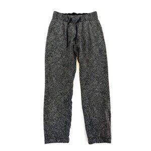 Lululemon Heathered Jogger Pants Women's Size 4 Black White Drawstring Lounge